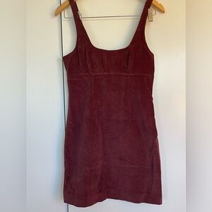 Burgundy corduroy Urban Outfitters mini dress